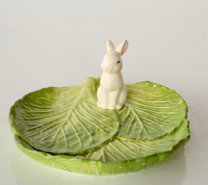Cabbage Leaf Plate With Bunny